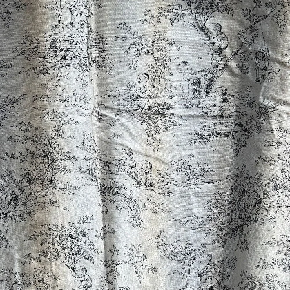 Bloom Craft Home Cotton 4 Piece Floral Curtain Panel Black White Size 41